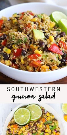 southwest quinoa salad with avocado and lime