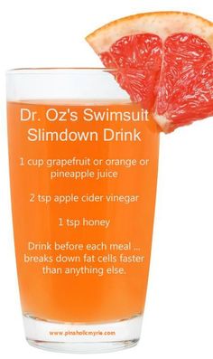 Dr.Oz breakdown fat burner Applecidervinegar Benefits, Weight Drinks, Grapefruit Drink, Vicks Vapor Rub, Herbalife Tea, Slim Down Drink, Vicks Vapor, Vapor Rub, Diet Drinks