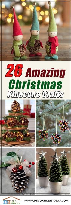 20 amazing christmas pinecone crafts for kids to make and sell in the store