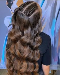 Hair Styles With Braids Easy, Cute Hairstyles For Volleyball Pictures, Cute Brown Hairstyles, Hairstyles For Long And Thick Hair, Jednostavne Frizure Za Dugu Kosu, Hair Ideas Down, No Tension Hairstyles, Haïr Style Ideas, Hair Styles For Picture Day At School