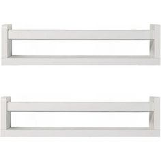 two white shelfs are shown against a white background