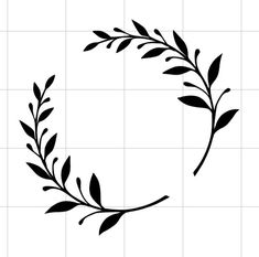 a black and white image of a leafy wreath on a tile background with the words,