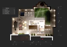 the floor plan for a house with lights on it