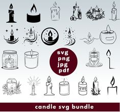 candles svg clipart bundle