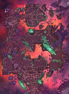 The Shattered Stronghold Battle Map Astral Sea, Asteroid Field, Hex Map, Astral Plane, Dnd Maps, Dnd Stuff