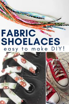 fabric shoelaces are easy to make and great for shoes that kids can wear