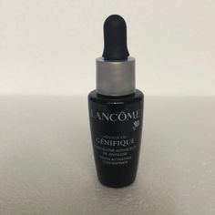 Lancome Advanced Genifique Trial Size Serum Size: 0.27 Fl Oz Hydrates, Plumps And Evens Skin Increases Recovery Of The Skin Surface Improves Elasticity Improves The Appearance Of Fine Lines Comes With A Dropper Applicator New Without Tags Never Been Used Color: Black, Silver Lancome Advanced Genifique, Lancome Skincare, Serum Face, Skin Care Serum, Skin Care Women, Face Oil, Face Serum, Black Silver, Black Gray