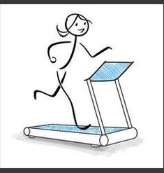 a woman running on a treadmill