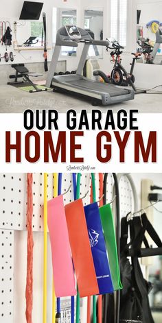 the garage gym is full of exercise equipment