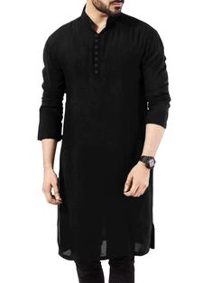 PRICES MAY VARY. With premium quality soft and health fabric, smooth look and soft touch, this men's t-shirts will make you looking cool. Excellent elasticity with enhanced range of motion. Vintage loose fit stylish long sleeve shirts retro abaya thobe summer blouse for men lightweight see through yoga robe dress shirt. Simple button down shirts kurta pajama, you can mix and match these shirts with so many casual pants and stylish denim pants for the daily look. Also, it is good shirts for the c Design Kurta, Black Kurta, Kurta Pajama Men, Gents Kurta Design, Kurta Cotton, Gents Kurta