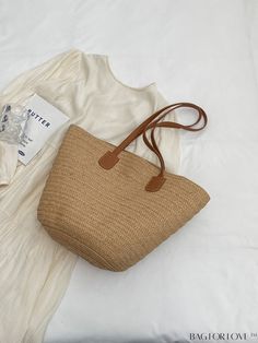 BagForLove - Vacation-Style Woven Straw Bag - Spacious and Chic Casual Beige Handheld Bucket Bag, Large Summer Shoulder Bag For Daily Use, Casual Large Capacity Bag In Natural Color, Casual Large Capacity Natural Bag, Casual Straw Shoulder Bag For Daily Use, Casual Beige Straw Bag With Handles, Large Rectangular Casual Bag, Casual Large Capacity Double Handle Bucket Bag, Large Rectangular Casual Bags