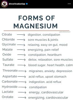 Type Of Magnesium, Forms Of Magnesium, Herbs For Health, Hormone Health, Wellness Journey, Holistic Nutrition