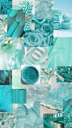 blue and green collage with different colors