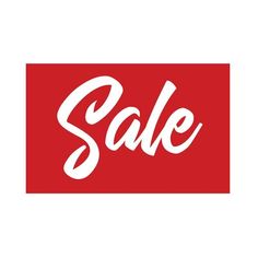 the word sale written in white on a red background