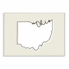 a black and white drawing of the state of ohio