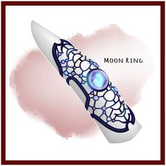 an artistically designed knife with the words moon ring on it