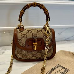 Gucci 1948 Mini Top Handle Bag. Covered In Sparkles, Limited Edition And Sold Out Everywhere. Eye Catching Piece! No Signs Of Wear. Gucci Bamboo 1947, Mini Top Handle Bag, Nike Fashion Shoes, Bags Gucci, Gucci Bamboo, Mini Top, Crazy Things, Crazy Things To Do With Friends, Nike Fashion