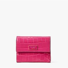 New With Tags. See All Photos. Italian Croc-Embossed Leather Bifold Wallet With Snap Flap Closure 6 Card Slots Zip Coin Pouch Exterior Slip Pocket Plaque Logo 3.75"H X 4.75"W X 1.25"D Imported Style No. K8954-1 Tags: Magenta, Barbie, Pink, Small, Medium, Pink, Bubblegum Pink Kate Spade Wallet Pink, Pink Bubblegum, Kate Spade Disney, Leather Travel Wallet, Leather Card Case, Leather Bifold Wallet, Kate Spade Wallet, Leather Bows, Zip Wallet