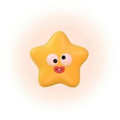 a yellow star with an emoticive look on its face