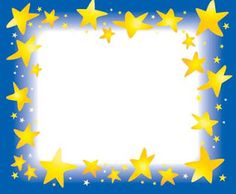 a blue background with yellow stars in the middle