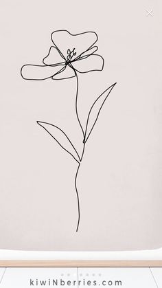 a black and white drawing of a flower