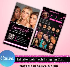 the flyer for an event with photos and text on it, which is also in pink