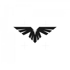 a black and white bird logo on a white background