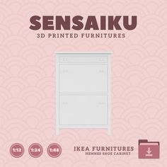 This listing is for miniature furniture. Actual sized object can be obtained in IKEA Website Name: HEMNES Shoe Cabinet V2 Manufacturer - IKEA Recommended Printer: Resin 3d Printer Series: Furniture Designers Series Scale: 1:12, 1:24 & 1:48 HEMNES Shoe Cabinet from IKEA: A 3D Printable Miniature for Organized Spaces The HEMNES Shoe Cabinet from IKEA is now available as a 3D printable miniature, designed for scales of 1:12, 1:24, and 1:48. This iconic cabinet, known for its slim and functional design, helps you add an organized and stylish touch to any miniature entryway or dollhouse. The miniature version perfectly replicates the sleek compartments of the full-sized HEMNES cabinet, providing a realistic solution for your small-scale spaces. Created by Sensaiku, a renowned miniature furnitur Hemnes Shoe Cabinet, Organized Spaces, Ikea Website, Fdm Printer, Website Names, Miniature Projects, 3d Printable, Miniature Furniture, Miniature Dollhouse