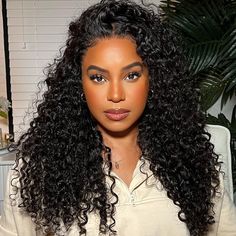 Glueless Bouncy Water Wave 6x5 13x4 HD Lace Frontal Wig Pre Plucked Curly Human Hair Natural Curly Wig, Curly Lace Wig, Hair Knot, Beauty Forever, Deep Wave Hairstyles, Ombre Wigs, Human Virgin Hair, Lace Closure Wig, Frontal Wig