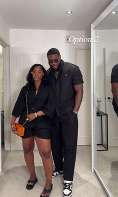 Black Baecation Aesthetic, Dressy Couples Outfits, Date Night Outfit Couple Black, Matching Couple Vacay Outfits, Bae Cation Black Couples, Couple Party Outfits Classy, Couples New Years Eve Outfits, Couple Coordinating Outfits Summer, Married Black Couples