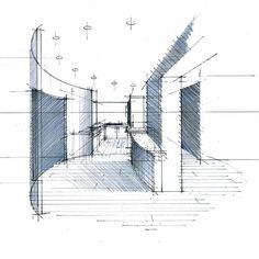 an architectural drawing of the interior of a building