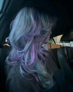 Stunk Strip Hairstyles Blue, Purple Hair With Purple Highlights, Periwinkle Arctic Fox Hair, Cool Coloured Hair, Napoleon Hair Color, Brightly Colored Hair, Coloured Hair Styles, Violet Highlights In Blonde Hair, Hair Dye Colors For Light Skin