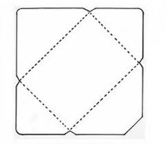 an origami square is cut out into four equal squares, each with one line at the center