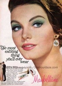 1960 Makeup, 1960s Makeup Tutorial, 1960’s Makeup, 60’s Makeup, 1960s Makeup, Maybelline Cosmetics, Vintage Makeup Ads, Makeup History, 60s Makeup