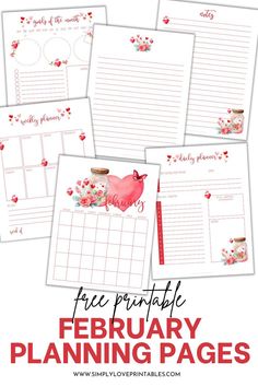 the free printable february planning pages