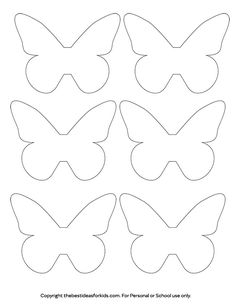 the paper butterfly cut outs are shown in four different shapes