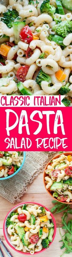 this pasta salad recipe is made with classic italian pasta and vegetables