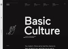 a black and white web page with the words basic culture written in bold font on it