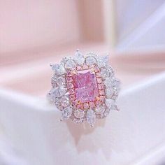 Fancy Pink Diamond Ring, Pink Diamonds Engagement, Pink Diamond Engagement Ring, Heart Wedding Rings, Argyle Pink Diamonds, Pink Diamond Ring, Diamond Bracelet Design, Engagement Ring Diamond Cut, Radiant Cut Diamond