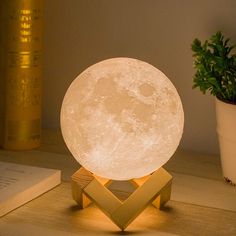 H37ee49516e8b4f02bc4c41e8f49c6e28v.jpg 3d Moon, Moon Lamp, Cool Mist Humidifier, Aroma Oil, Night Light Lamp, Moon Light, Ceramic Base, Touch Control, Birthday Woman