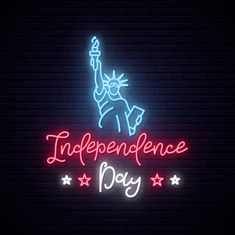 Statue liberty Independence Day USA Neon Sign Ambiguous Quotes, Statue Liberty, Commercial Signs, Business Signage, Quick Quotes, Sign Stand, Event Exhibition, Neon Art, Custom Neon