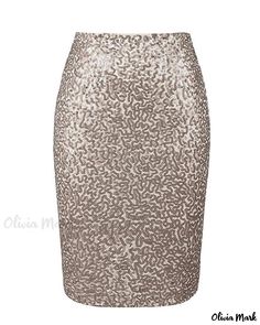 OliviaMark - Stylish Solid Color Sequined Midi Skirt - Ideal for Social Events and Formal Occasions, Sparkling and Sophisticated High-Waisted Pencil Skirt Embellished Midi Skirt, Nylon Skirt, Pencil Skirt Pattern, Sequin Midi Skirt, Layered Tulle Skirt, High Waisted Pencil Skirt, Twist Knot, Overlay Dress, Vintage Maxi Dress