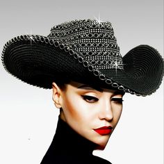 Cowboy Hats Are Trending, And Beloved Millinery Couture Has Taken It To A Whole Different Level With This Exquisite Handmade Western Pave Jeweled Cowboy Hat, A Dazzling Masterpiece That Exudes Luxury And Sophistication. Elevate Your Western Look To New Heights With This Handcrafted Marvel, Adorned With Intricate Pave Jewels That Shimmer And Shine With Every Step You Take. Perfect For The Fashion-Forward Trendsetter Who Craves Attention And Admiration At Every Turn. Whether You're Strutting Your Couture, Cowboy Hats For Women, Stylish Womens Hats, Cowboy Chic, Royal Hats, Couture Hats, Cma Awards, Elegant Hats, Unique Hats