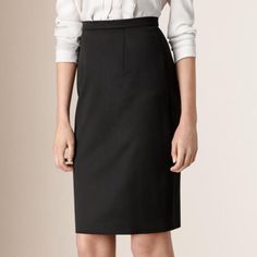 Stunning Burberry London Women's Wool Midi Pencil Skirt. Color Is Black Size 6 Us Fully Lined New With Tags, No Flaws Zipper In Back Designer Item Retail $575 Ships Within 24 Hours! Sophia Ritchie, Clothes Modest, Burberry Skirt, Burberry Plaid, Burberry Classic, Midi Pencil Skirt, Plaid Pencil Skirt, Lace Pencil Skirt, Knee Length Skirt Pencil