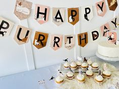 a birthday party with cupcakes and decorations