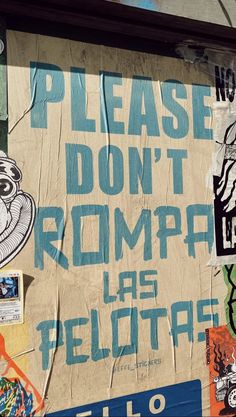 a sign on the side of a building that says please don't romp