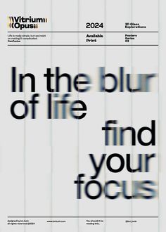 an advertisement for the museum of modern art in the blur of life find your focus