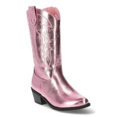 Her cowgirl era starts now. These Cowgirl Boots from Madden NYC feature a classic silhouette with embroidery on the shaft for a fun touch. These cute western-inspired boots are a fab, girly addition to her footwear with an easy pull-on design and an inner zip closure for a secure and comfortable fit. Pair these boots with denim dresses or jeans for a true cowgirl outfit. Size: 2.  Color: Pink.  Gender: female.  Age Group: kids. Cowgirl Era, Tall Western Boot, Brown Western Boots, Girl Cowboy Boots, Cowgirl Outfit, Madden Nyc, Denim Dresses, Big Girl Fashion, Western Cowgirls