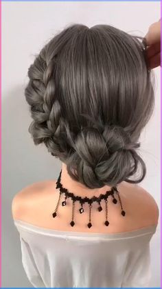 DIY Braids updos prom hairstyle tutorial step by step #hairtutorial #promhairstyle #hocohair #homecominghairstyles #formalhairstyle #hairvedio Cut Bangs Tutorial, Prom Hairdos, Easy Prom Hairstyles, Diy Bridesmaid Hair, Updos Prom, Steampunk Hair, Diy Updo, Updo Hairstyles Tutorials, Steampunk Hairstyles