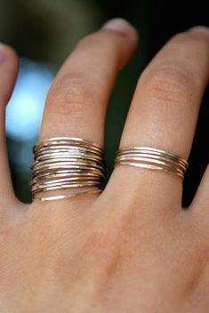 Minimalist Silver Stackable Rings, Modern Jewellery Design, Sterling Silver Stacking Rings, Stacking Ring Set, Silver Stacking Rings, Simple Jewelry, Stackable Rings, Dandy, Stacking Rings